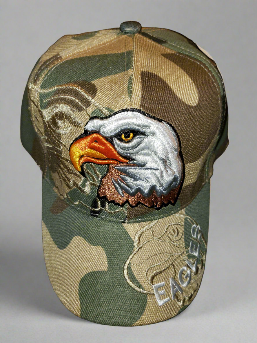 Ball Cap Camo Eagle Head