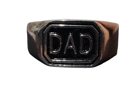 Steel "Dad" Ring Framed with Black