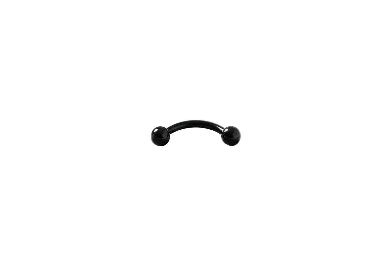 Black Titanium 3mm Ball Eyebrow Ring in black titanium front facing.