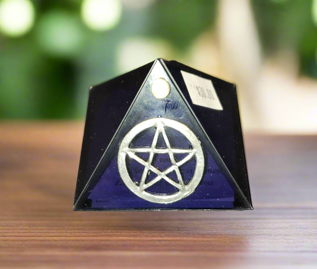 Glass Mini Pyramid with Pentacle