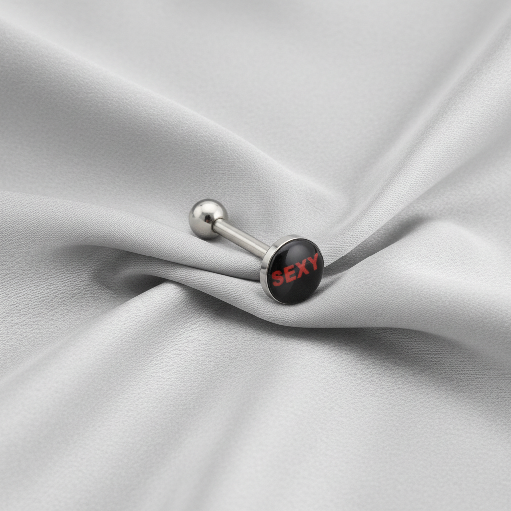 "Sexy" tongue barbell in 316l stainless steel