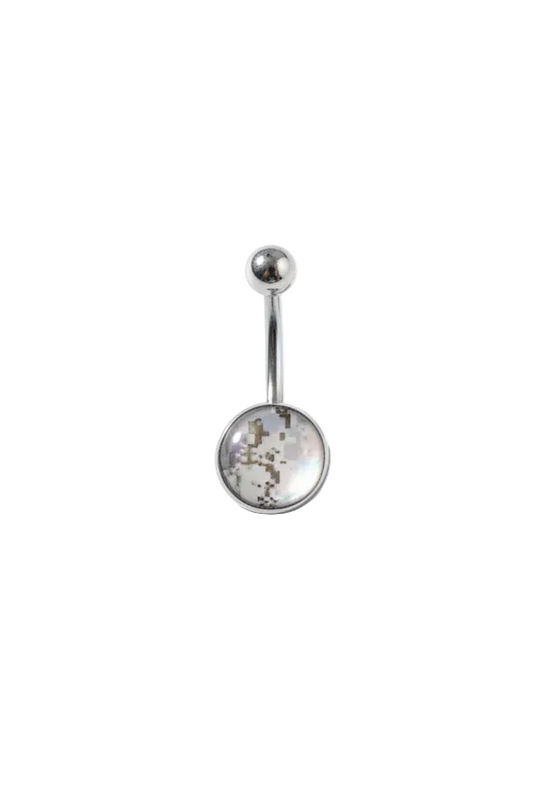 Blue Desert Camouflage Belly Button Ring - 316L Stainless Steel