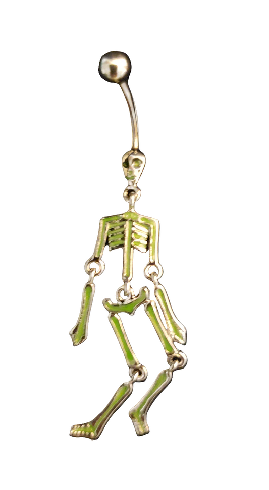 Belly Piercing Stainless Steel 316L with Dangling Skeleton