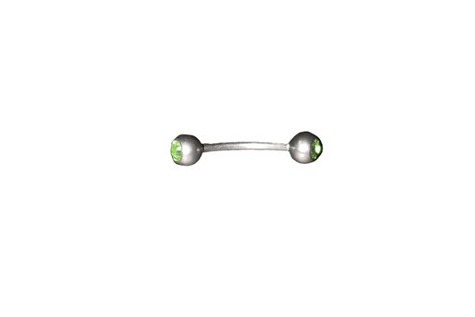 Green Crystal Steel Eye Brow Piercing