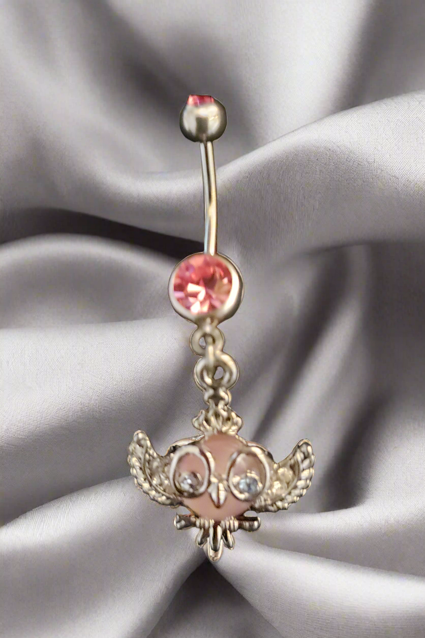 Belly Piercing Stainless Steel 316L with Dangling Owl