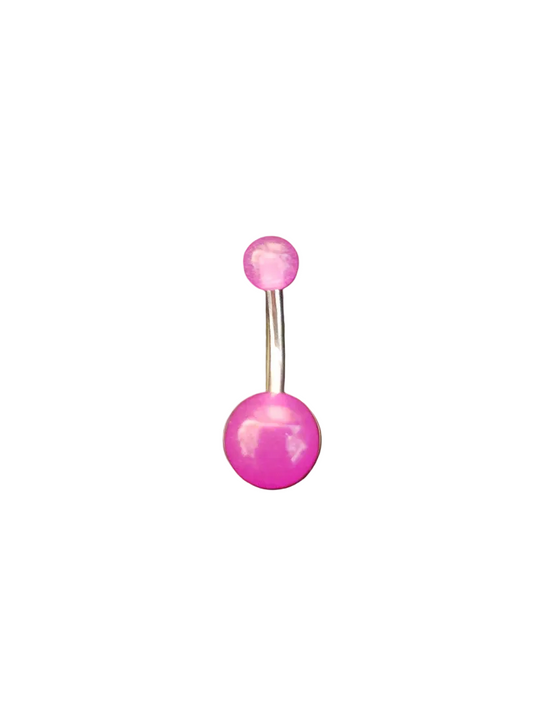Purple Glow acrylic belly button ring - 316l stainless steel