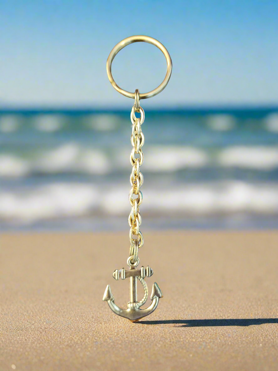 Handmade Keychain with Anchor Charm