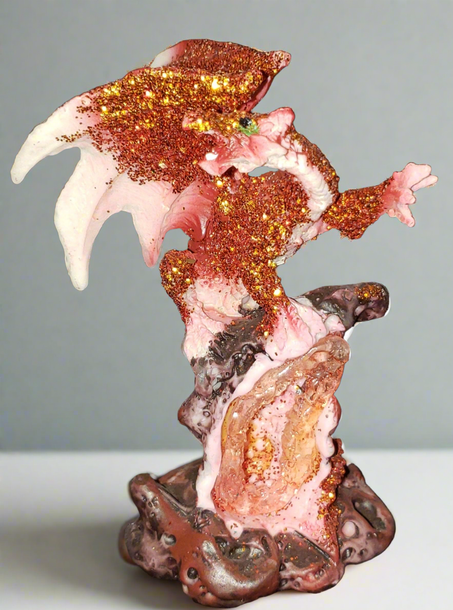 Dragon with Red Geode Figurine