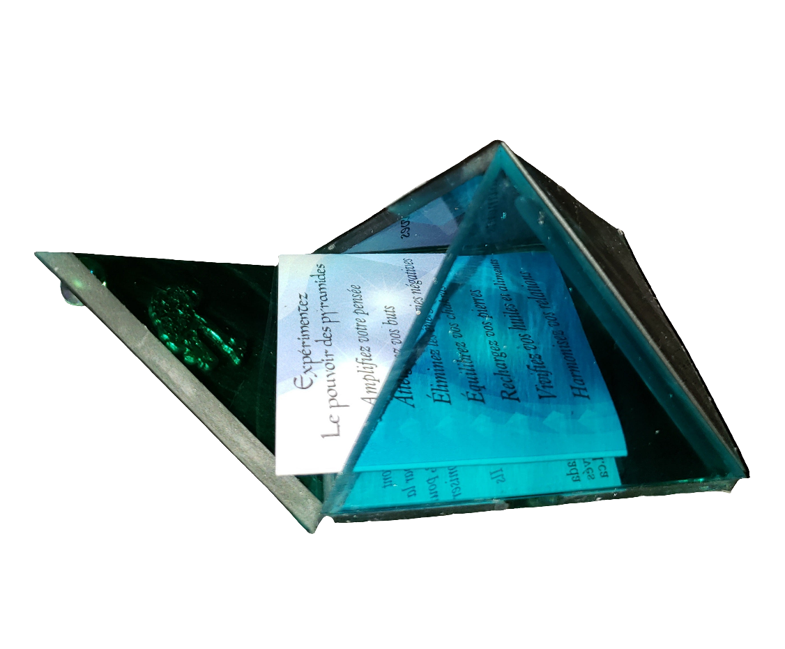 Glass Mini Pyramid with Dragonfly