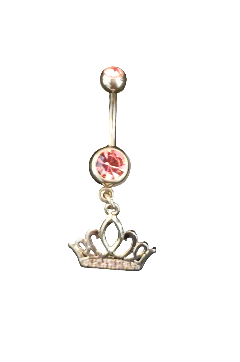 Belly Piercing Stainless Steel 316L with Dangling Crown