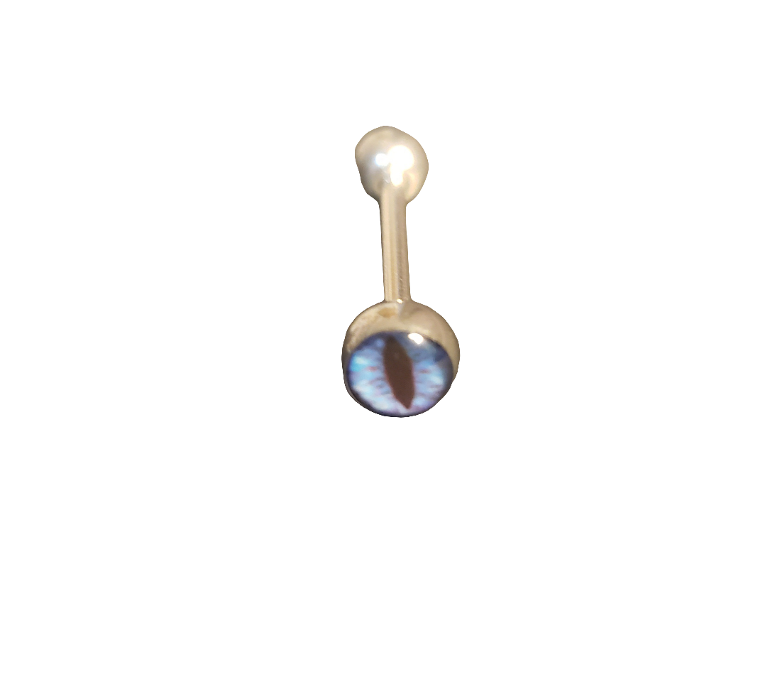 Stainless Steel 316L Blue Snake Eye Tongue Piercing