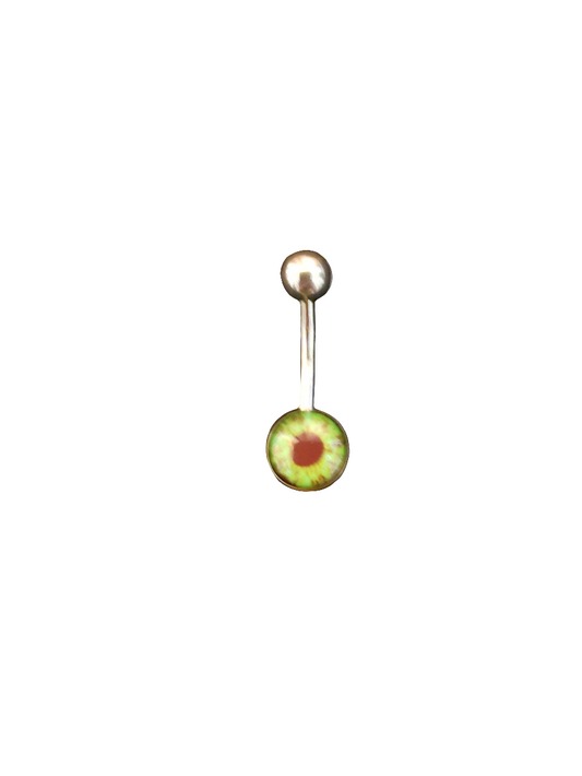 Stainless Steel Green Eyeball Belly Piercing