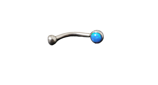 Aqua Opal Steel Eye Brow Piercing