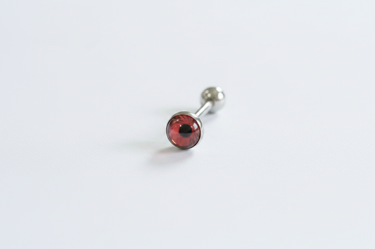 Red Eyeball tongue barbell in 316l stainless steel