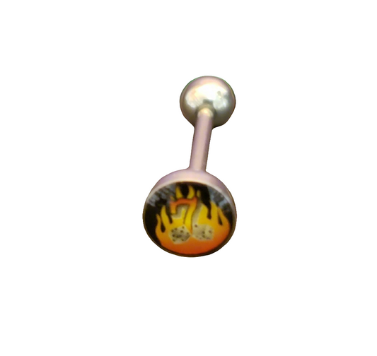 Stainless Steel 316L Flaming 7 Tongue Piercing