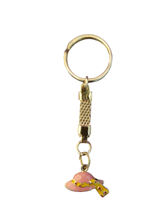 Handmade Keychain with Pink Hat Charm