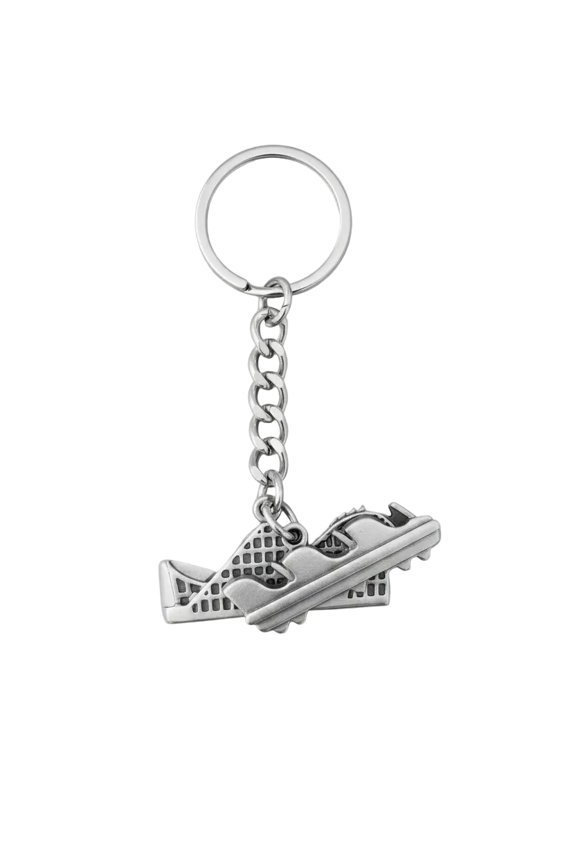 Rollercoaster Ride Handmade Pewter Charm Keychain on a white background.
