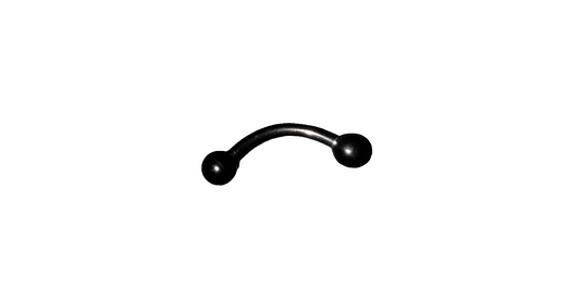 Black Titanium Eye Brow Piercing with Ball Ends