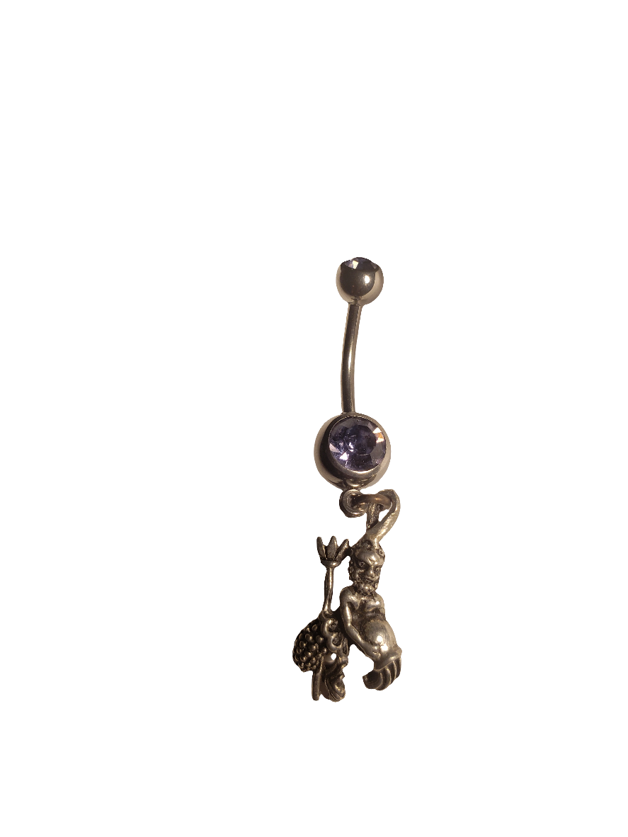 Belly Piercing Stainless Steel 316L with Dangling Aquarius Charm