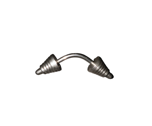 Large Ribbed Cones Steel Eye Brow Piercing