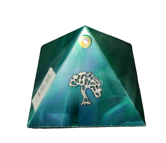 Glass Mini Pyramid with Tree of Life