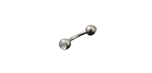 White Opal Steel Eye Brow Piercing