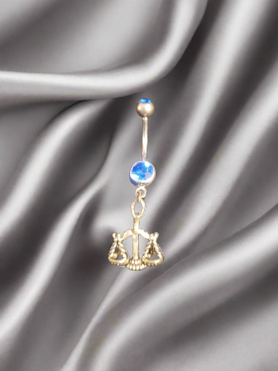 Belly Piercing Stainless Steel 316L with Dangling Libra Charm