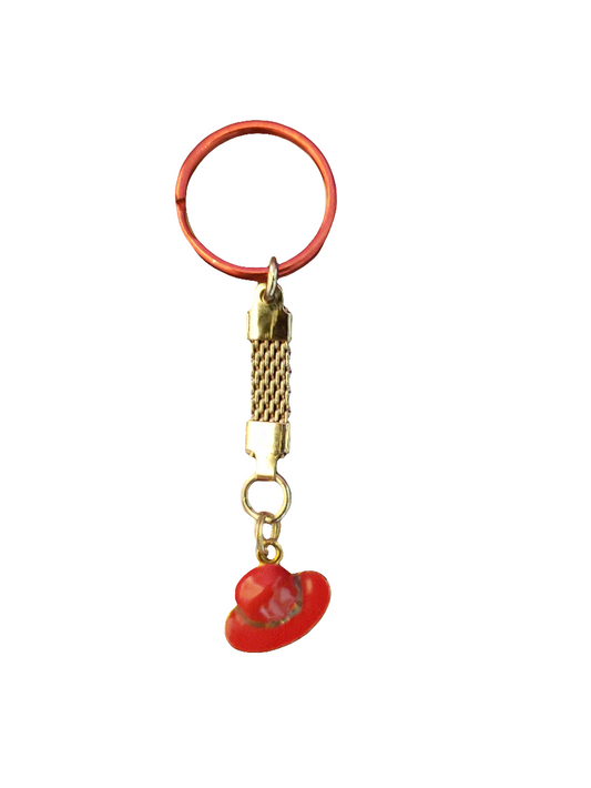 Handmade Keychain with Red Hat Charm