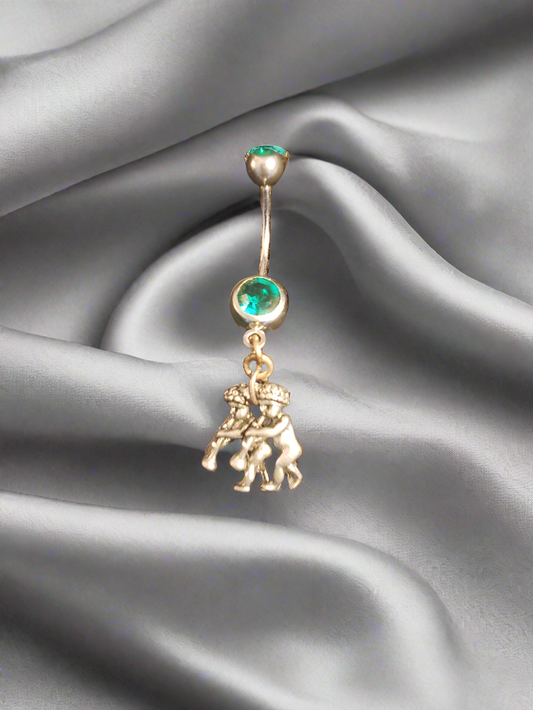 Belly Piercing Stainless Steel 316L with Dangling Gemini Charm