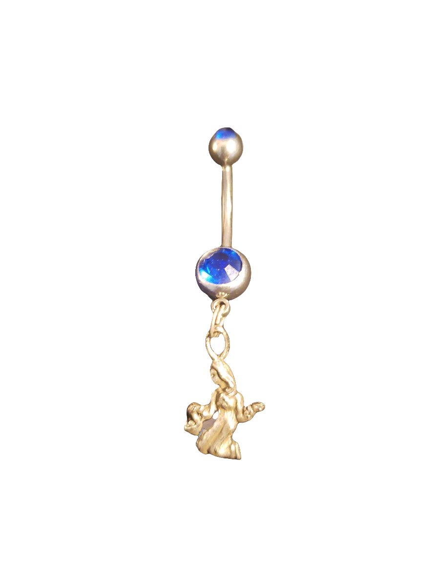 Belly Piercing Stainless Steel 316L with Dangling Virgo Charm