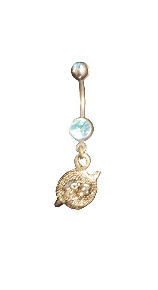 Belly Piercing Stainless Steel 316L with Dangling Pisces Charm