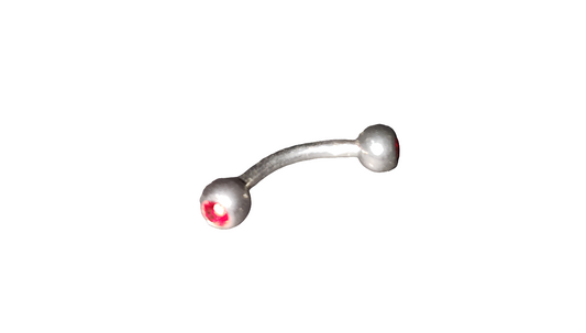 Red Crystal Eye Steel Brow Piercing