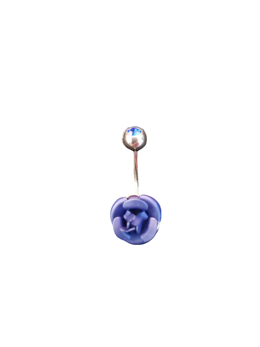 Stainless Steel Blue Rose Belly Piercing