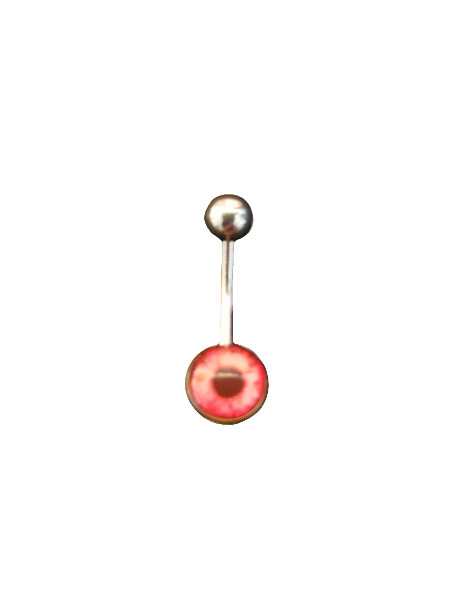 Stainless Steel Red Eyeball Belly Piercing