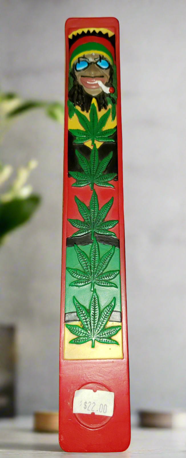 Rasta Guy Incense Holder with Leaf