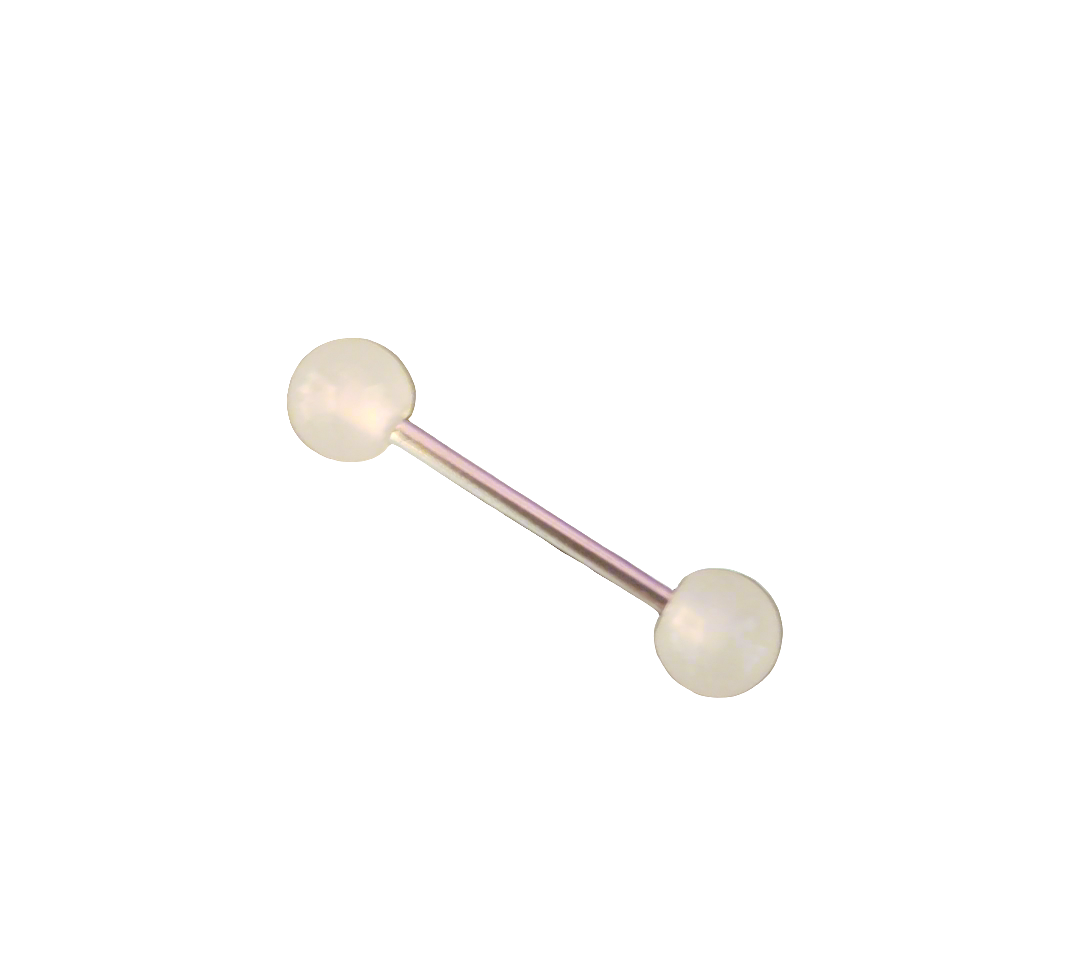 Stainless Steel 316L White Glow Tongue Piercing