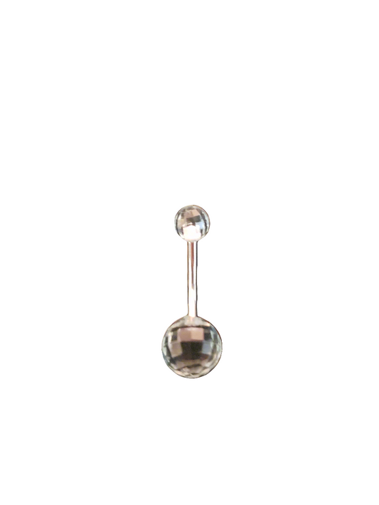 Stainless Steel Clear Acrylic Disco Ball Belly Piercing