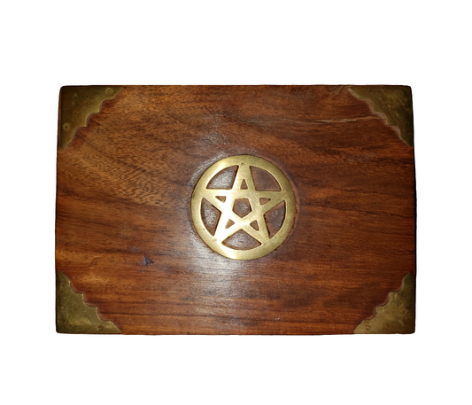 Wooden Treasure Box with Pentacle