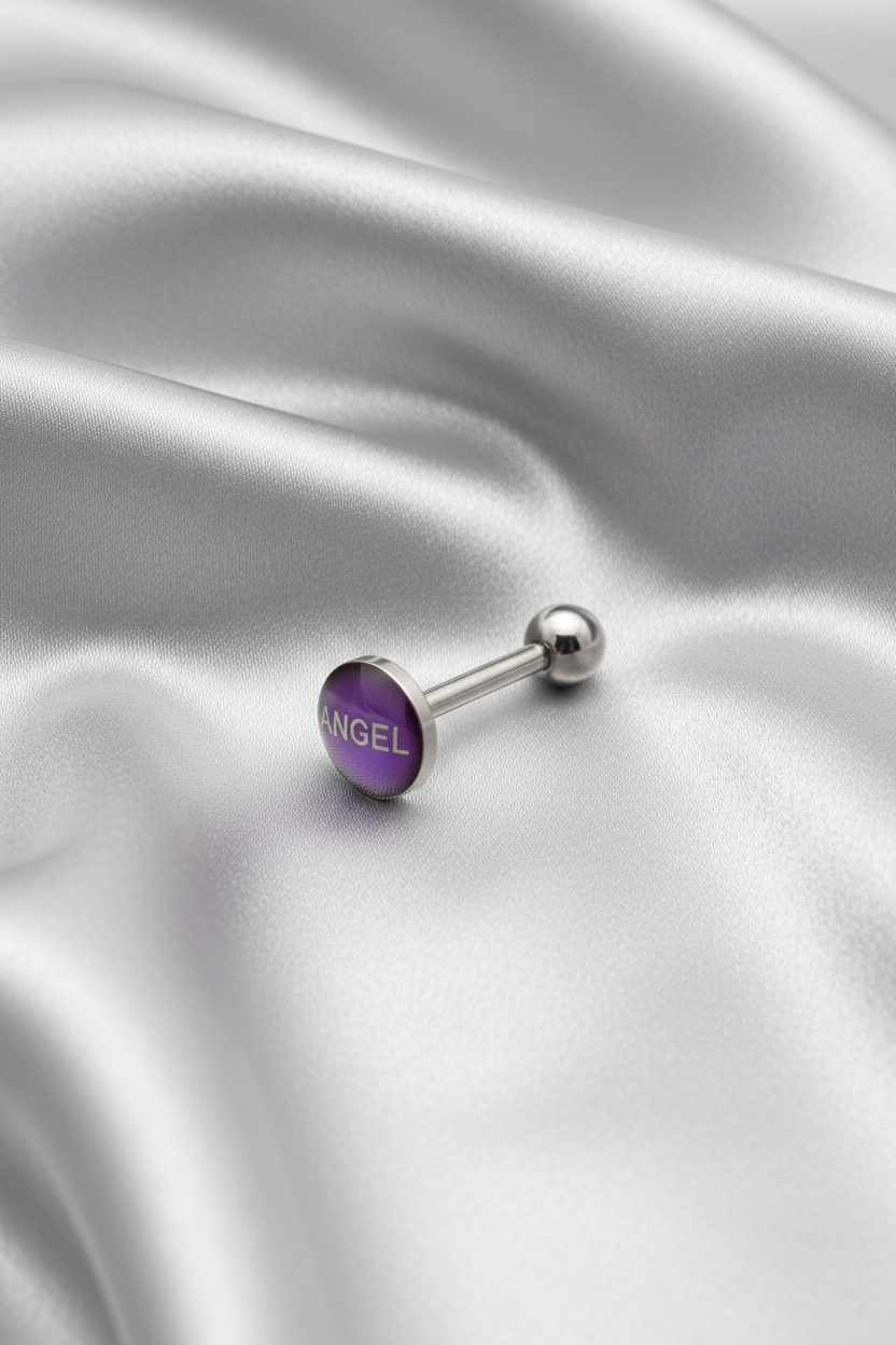"Angel" tongue barbell in 316l  Stainless steel