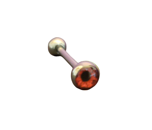 Stainless Steel 316L Red Eyeball Tongue Piercing