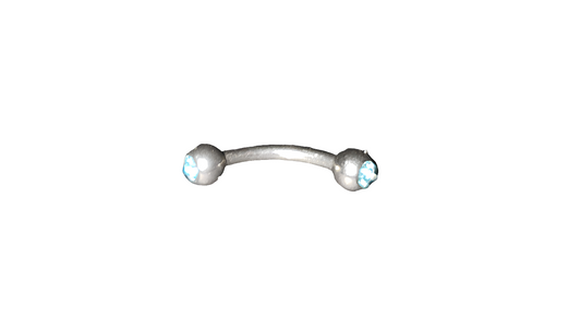 Blue Crystal Steel Eye Brow Piercing