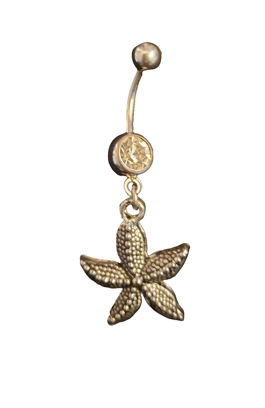 Belly Piercing Stainless Steel 316L with Dangling Star Fish