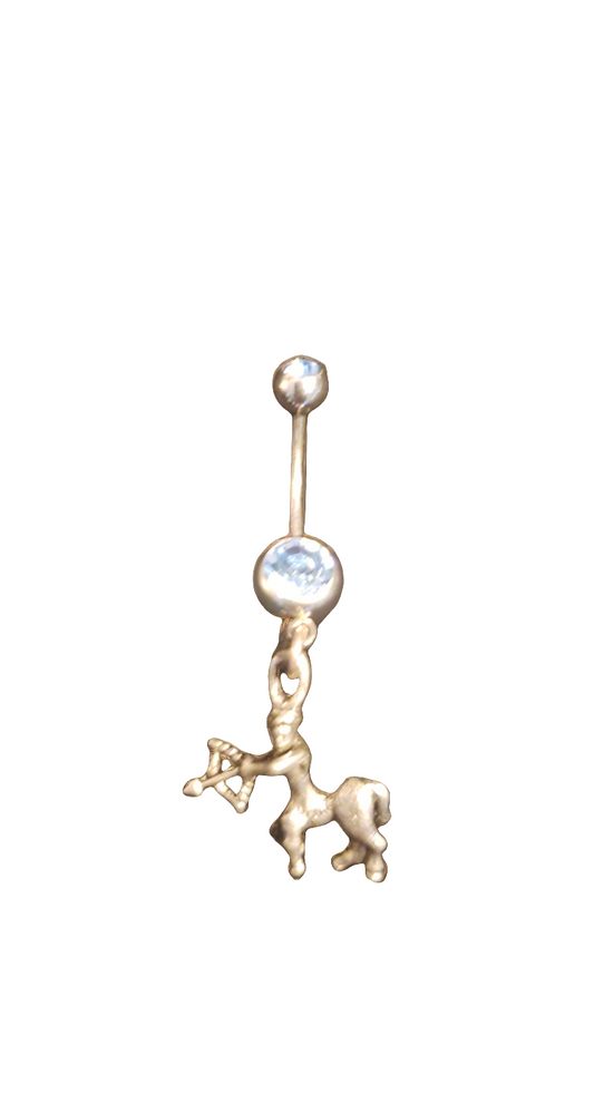 Belly Piercing Stainless Steel 316L with Dangling Sagittarius Archer