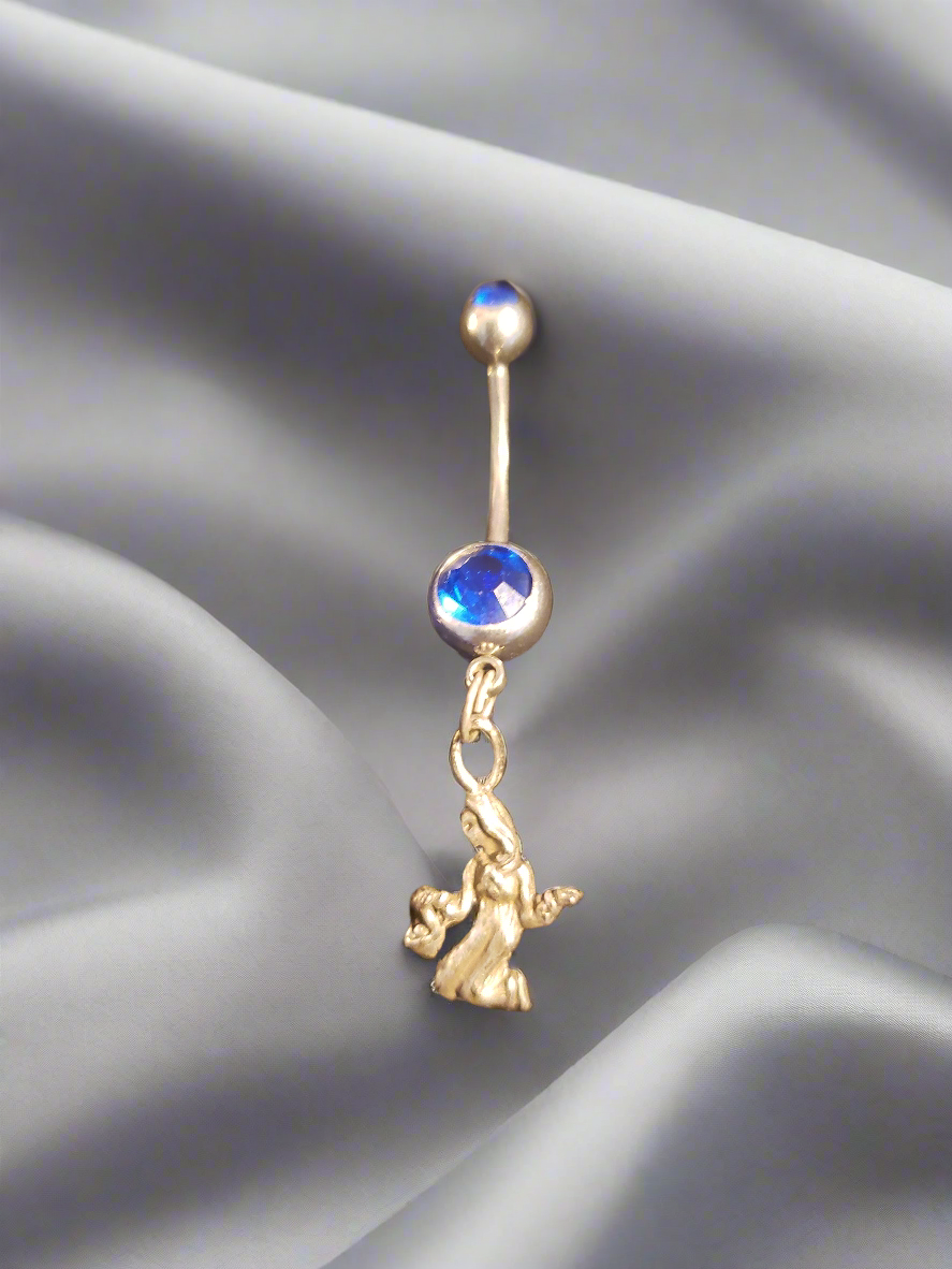 Belly Piercing Stainless Steel 316L with Dangling Virgo Charm