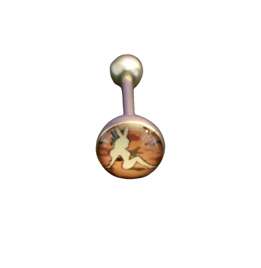 Stainless Steel 316L Bunny Girl with Camoflauge Tongue Piercing