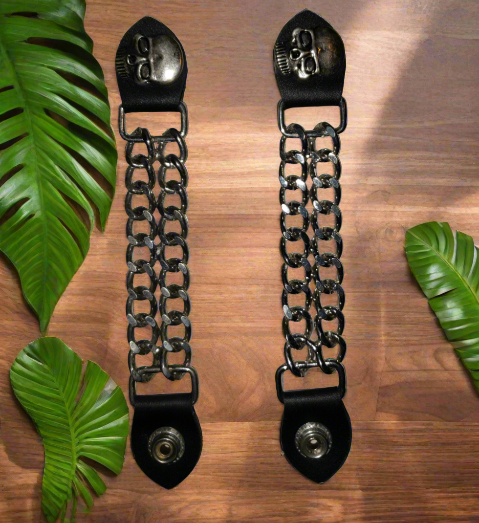 Biker Vest Extenders with Punisher Skull