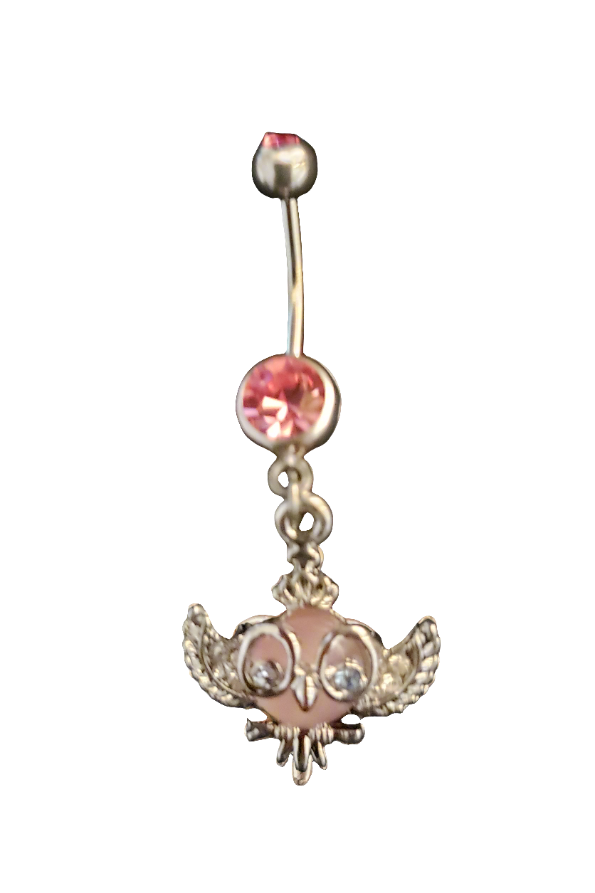 Belly Piercing Stainless Steel 316L with Dangling Owl