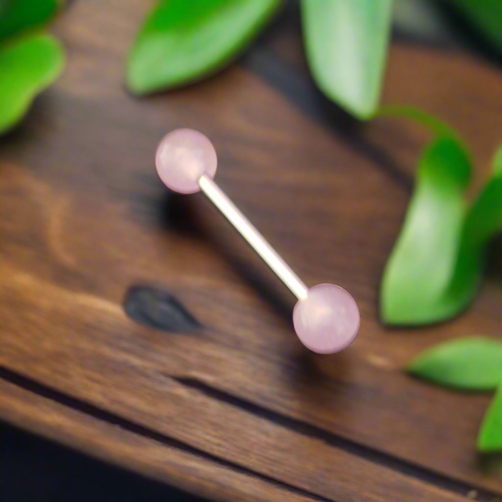 Stainless Steel 316L Blue Glow Tongue Piercing