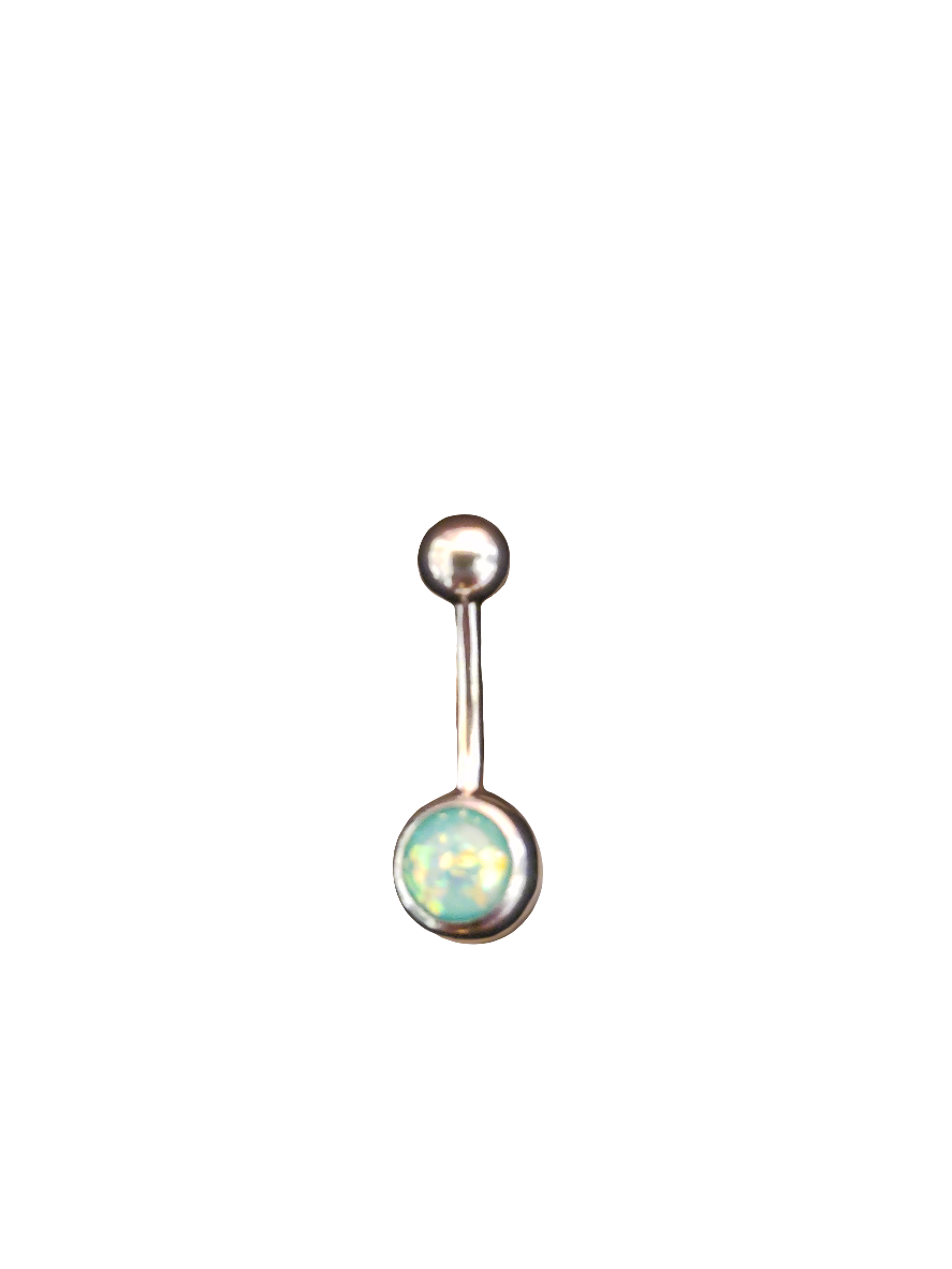 Stainless Steel Aqua Opal Belly Piercing