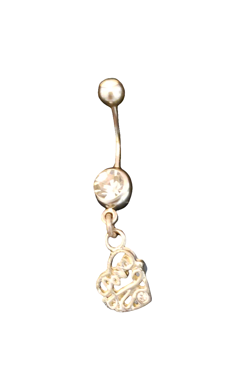 Belly Piercing Stainless Steel 316L with Dangling Love Heart